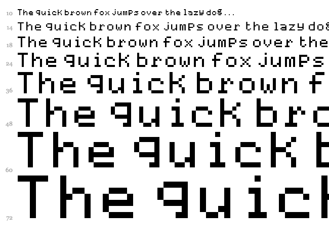 Code 7x5 font waterfall